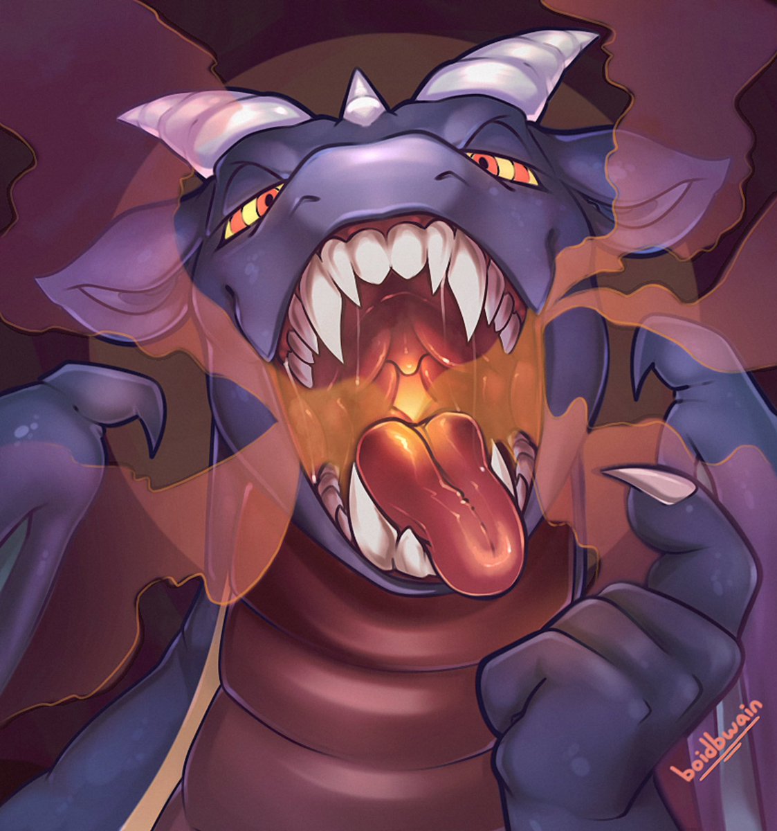 “Relax. Give in. You have nothing more to worry about again. I’ll make sure you’re tucked deep away, little morsel.”

🖼️ <a href="/boidbwain/">I POST ART ON BSKY NOW</a>