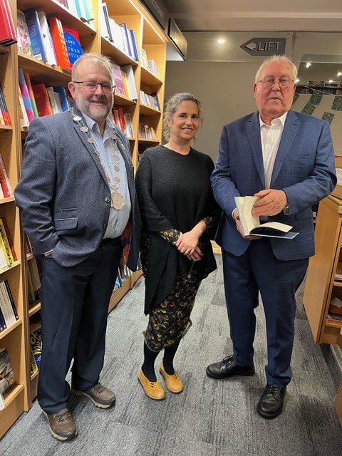 OBrienPress's tweet photo. Congratulations to Patsy Peril and Deirdre Nuttall on the launch of ‘Swimming Upstream - One man’s fight to save the Atlantic wild salmon’ in @OMahonysBooks last night!
Thank you to Councillor Seán Hartigan for launching the book.
#SwimmingUpstream
#OMahonysBooksellers https://t.co/27p3SHvSdy