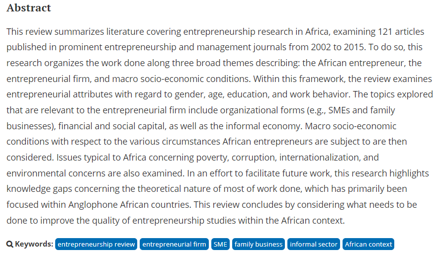 #FlashBackFriday #Research #AfricaResearch Entrepreneurship in Africa: Identifying the frontier of impactful research