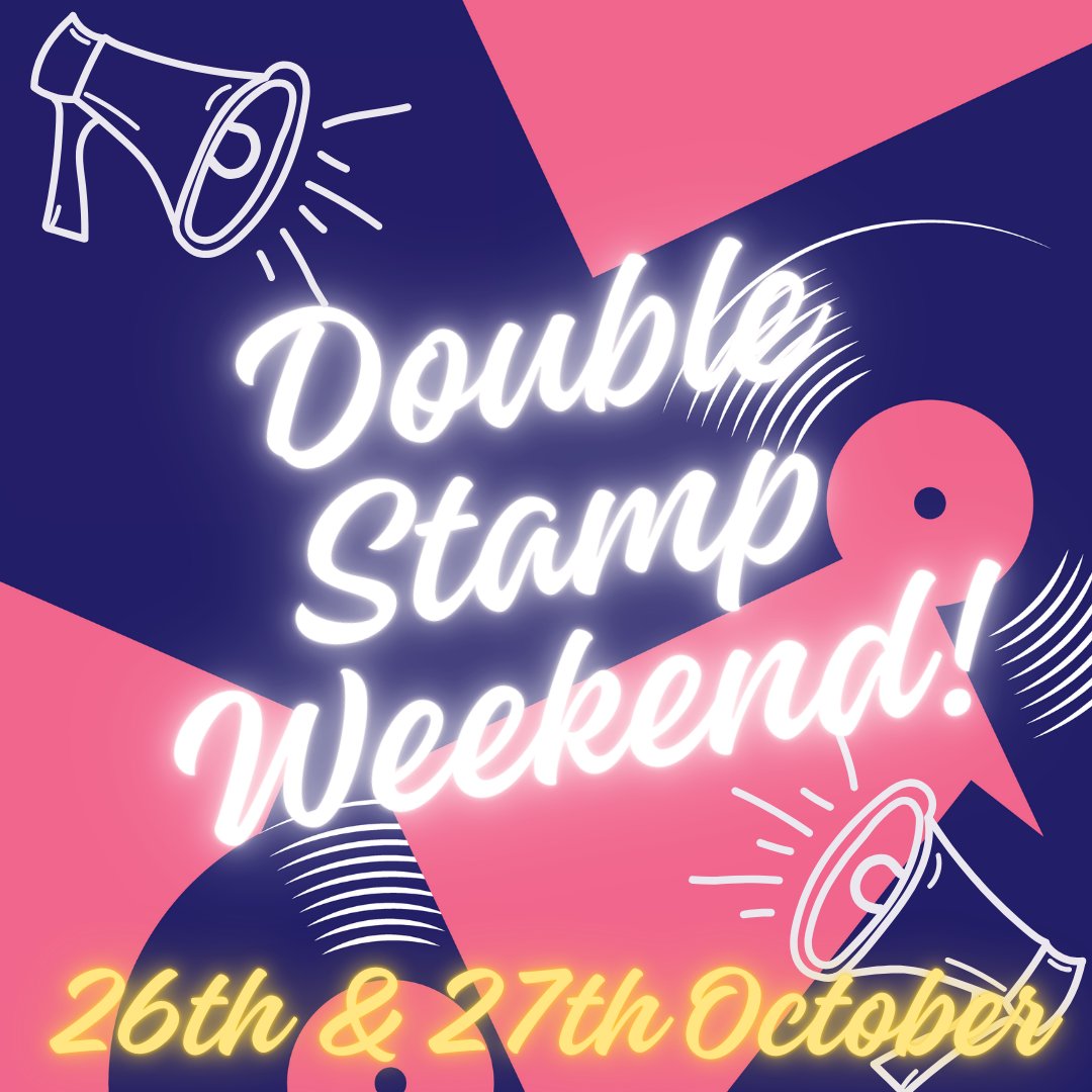 Someone got a new phone and the same someone forgot to download x on it. Sorry for the silence.

Anyway, we're doing double stamps this weekend! Come spend some cash and get rewarded for it