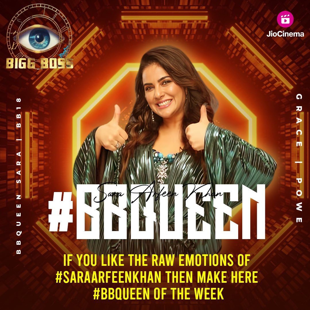 sarakhan811's tweet photo. Shower your love and make Sara Bigg Boss queen of the week. 
Comment #BBQueenSara only on @ColorsTV twitter. ❤️

@JioCinema 

#saraarfeenkhan 
#SaraArfeenKhanInBiggBoss18  #SalmanKhan #BiggBoss18 #motherhood #love #mindcontrol #mindfulness #mindtransformation https://t.co/8mIy4DYsYr