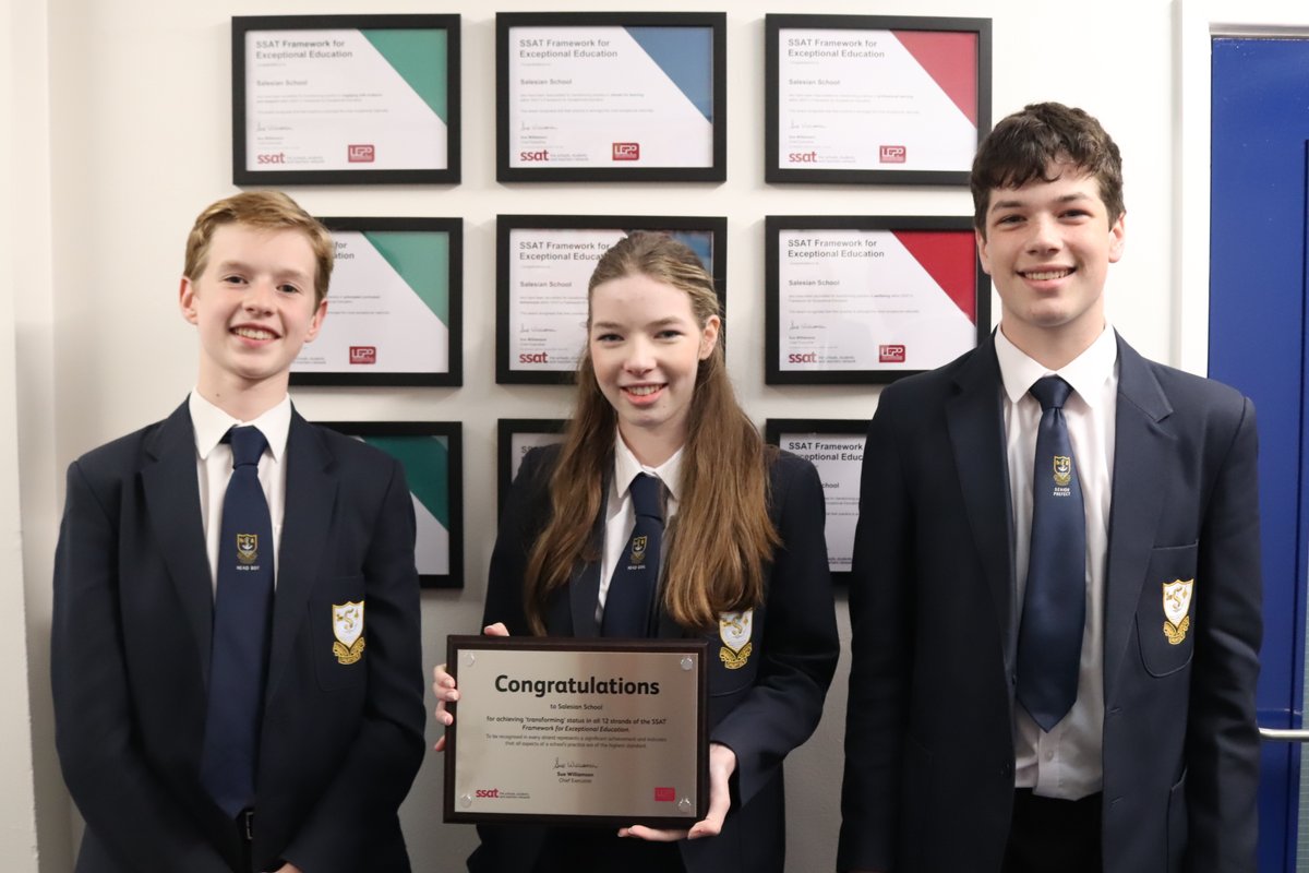 SalesianSchool's tweet image. Today we were awarded with a plaque from the SSAT to celebrate us having achieved all 12 strands of their Framework for Exceptional Education. What better way to end a wonderful half term than to celebrate the achievements of our students and staff.
#EducationFramework @ssat