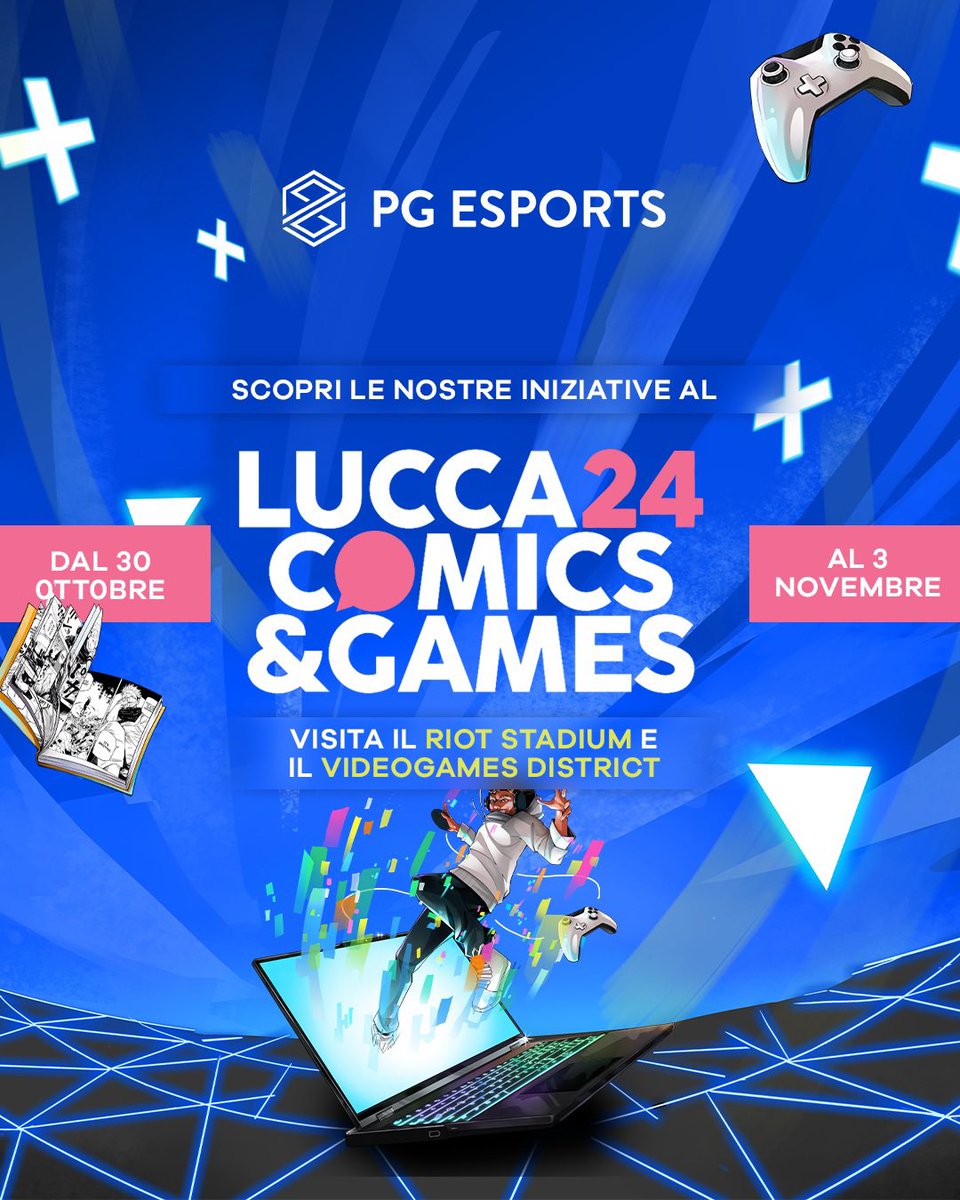 PG Esports (@pgesportsit) on Twitter photo Ebbene sì ragazzi 😎
Anche quest’anno saremo presenti al <a href="/LuccaCandG/">Lucca Comics & Games</a> per portare il gaming a un nuovo livello 🎮
Ci troverete all’interno del Riot Stadium e del padiglione “Videogames District”, con tante attività
e brand partner pronti a regalarvi esperienze imperdibili! Ebbene sì ragazzi 😎
Anche quest’anno saremo presenti al <a href="/LuccaCandG/">Lucca Comics & Games</a> per portare il gaming a un nuovo livello 🎮
Ci troverete all’interno del Riot Stadium e del padiglione “Videogames District”, con tante attività
e brand partner pronti a regalarvi esperienze imperdibili!
