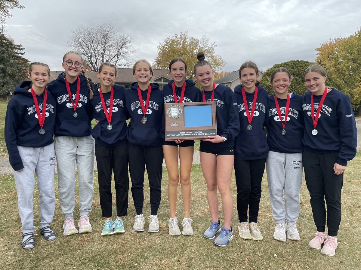 Congratulations to our Owatonna Girls Cross Country team on placing second at yesterday's Section 1AAA meet and advancing as a team to the state meet on November 2! #OwatonnaProud