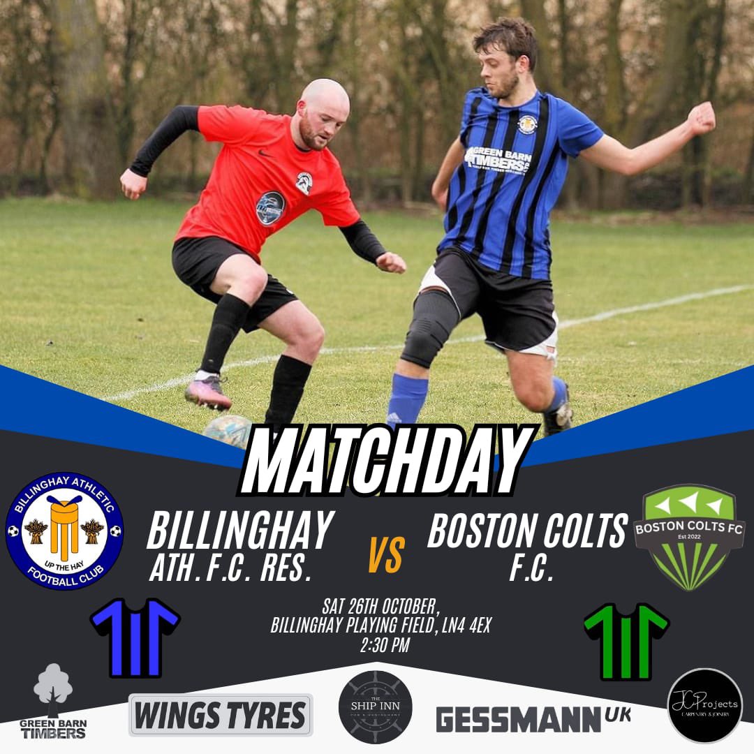 BillinghayAth's tweet photo. Both teams return to action tomorrow, the first team hope to bounce back and put behind the display and result last week with an away trip to face Swineshead Reserves, whereas our reserves play their first game of the season on home soil, facing Boston Colts!!

#YouHay⚽️🔵⚫️ https://t.co/WMMZ9L3Br5