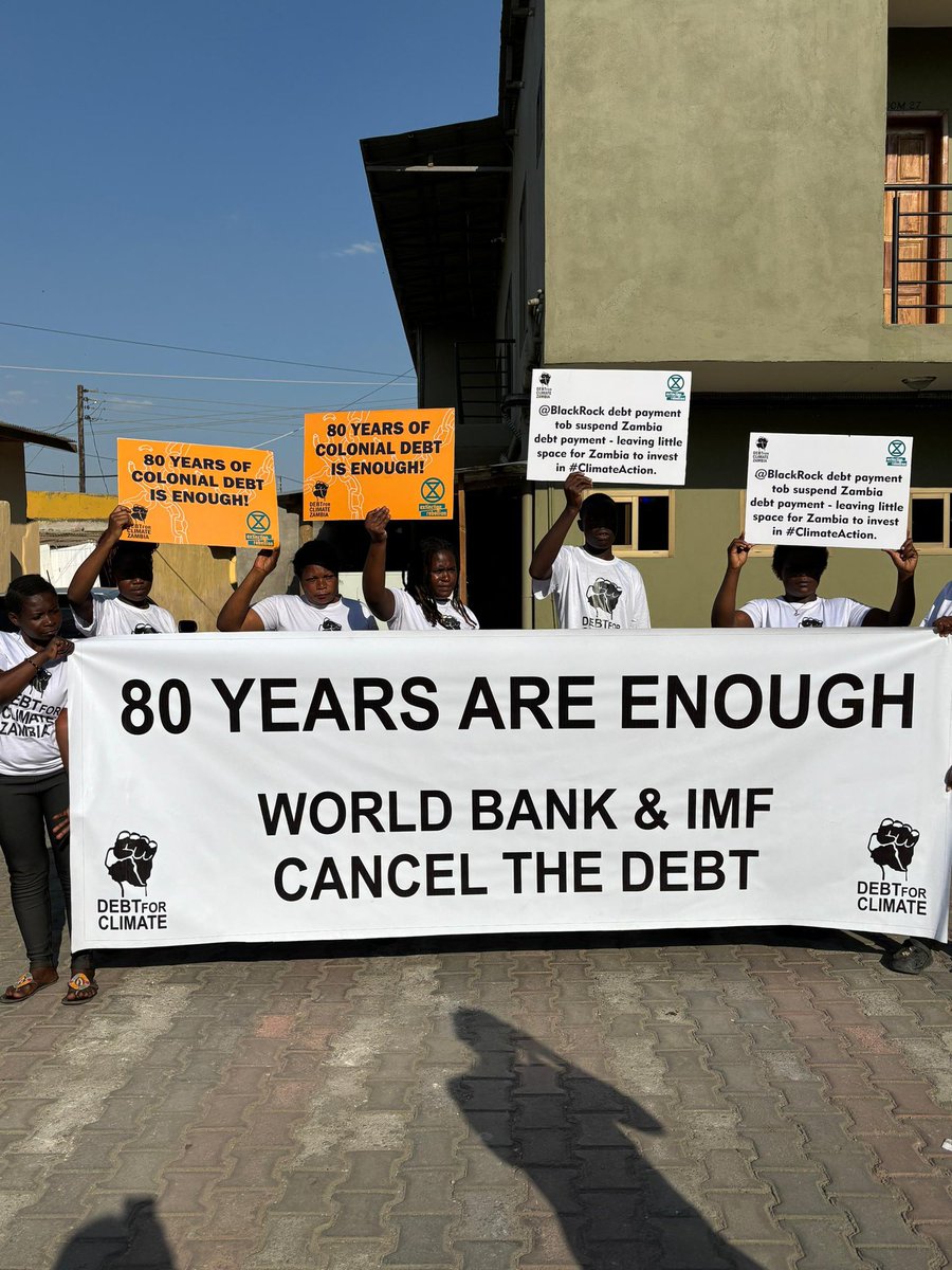 Preciouskalomb4's tweet photo. With $15 billion in external debt, Zambia's debt crisis is unsustainable! @IMFNews &amp; @WorldBank loans have left the nation in economic shackles. 

80 years of exploitation must end! #CancelTheDebt for #Zambia! #80YearsAreEnough https://t.co/H0E8ztGovS