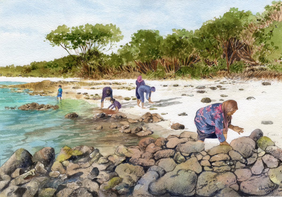 It was wonderful to paint someone who showed such kindness during our visit to the island, sharing stories with us as we explored many special places together. Jameelaththa is the star of my exhibition✨

#utheemuechoes