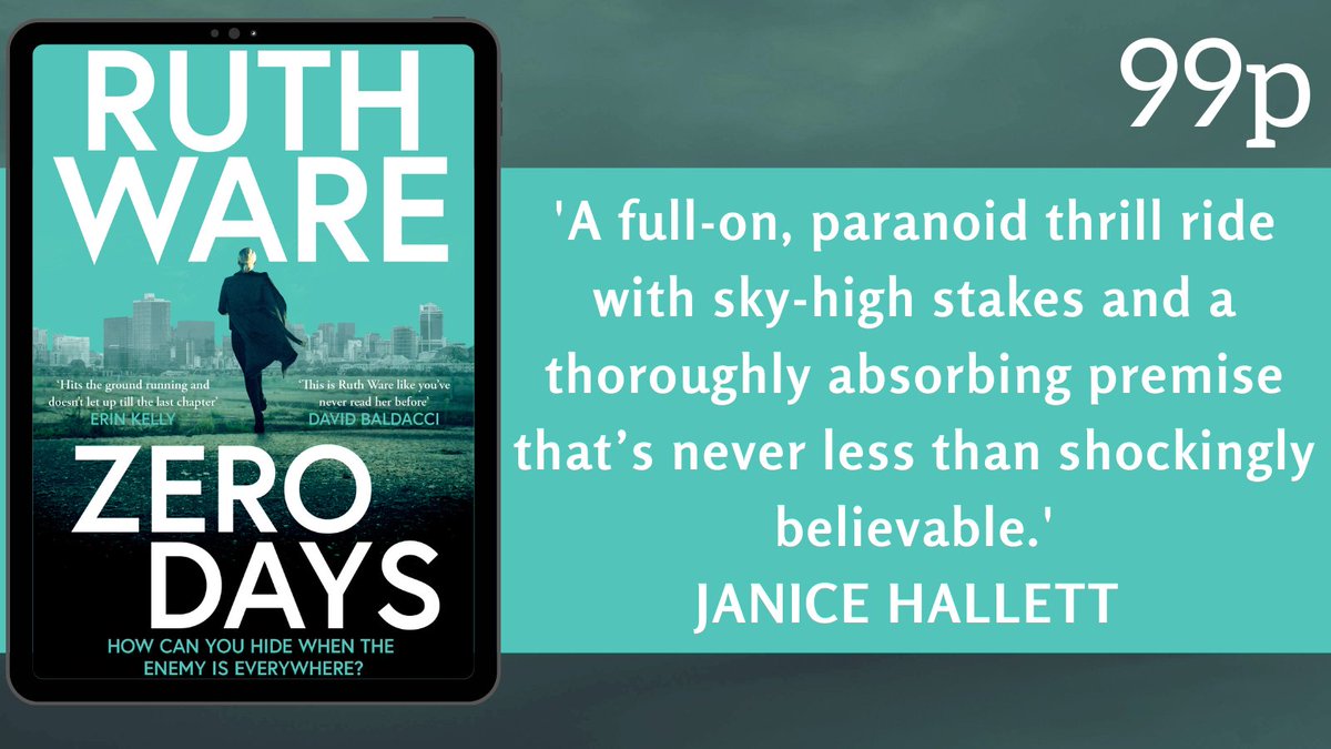 ‘Hits the ground running and doesn’t let up till the last chapter. Ruth Ware’s best book yet’ 
ERIN KELLY

The addictive and unputdownable cat-and-mouse thriller #ZeroDays by <a href="/RuthWareWriter/">Ruth Ware</a> is 99p now!

amzn.to/4bdPgGr