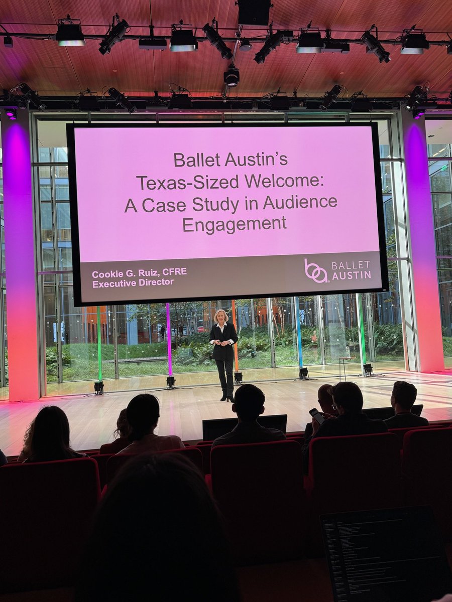 HAPPENING NOW! // Ballet Austin Executive Director Cookie Ruiz, presenting the principle session on day #2 of <a href="/CapacityInt/">Capacity Interactive</a> Boot Camp for arts marketers taking place at The Times Center in NYC. 

#CapacityInteractive #BootCamp2024
#DMBC24 #balletaustin