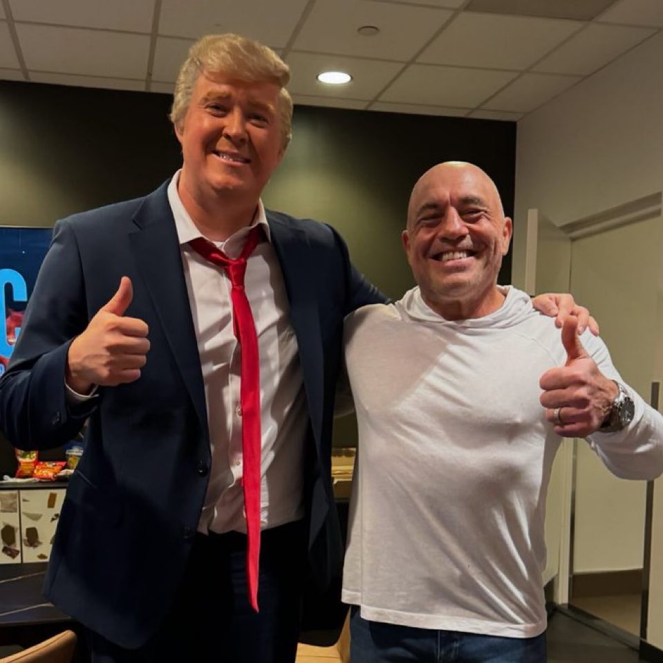 bennyjohnson's tweet photo. I would give anything to watch Shane Gillis crash Trumps Joe Rogan interview today in-character https://t.co/36hR5Mea87