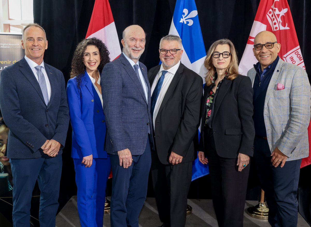 Vendredi dernier, nous nous sommes joints à <a href="/economie_quebec/">Économie Québec</a>, <a href="/mcgillu/">McGill University</a> et <a href="/CalculQ/">Calcul Québec</a> pour célébrer l’octroi d’un financement de 38,7 millions de dollars pour remplacer Béluga, l’un des superordinateurs les plus puissants au Canada !
<a href="/GouvQc/">Gouvernement du Québec</a> <a href="/ISDE_CA/">ISDE</a> <a href="/etsmtl/">École de technologie supérieure</a>