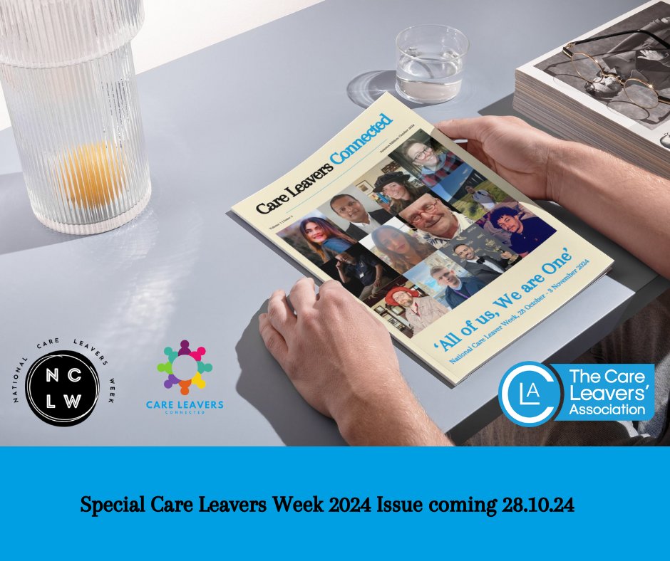 CareLeavers's tweet image. We are excited to announce our special National Care Leavers Week issue will be released on Monday 28th October. This issue shares care leaver voices across all ages and experiences, to show that leaving care does not stop at 25 and together we are one #NCLW