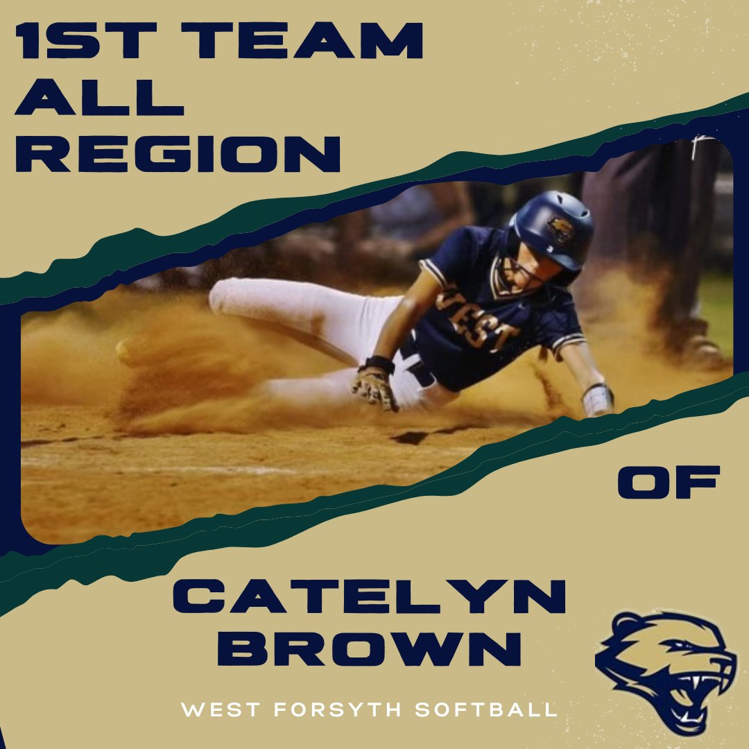 West Forsyth Softball (@westsoftball20) on Twitter photo Congratulations <a href="/catelyn_brown33/">Catelyn Brown</a> on being named 1st Team All-Region OF. Catelyn did a fantastic job patrolling CF and was the spark plug for our offense. She batted 0.491 with a 1.050 OPS, 28 hits, 8 RBI, 27 R, 9 BB, and 9SB in region play. Congratulations <a href="/catelyn_brown33/">Catelyn Brown</a> on being named 1st Team All-Region OF. Catelyn did a fantastic job patrolling CF and was the spark plug for our offense. She batted 0.491 with a 1.050 OPS, 28 hits, 8 RBI, 27 R, 9 BB, and 9SB in region play.