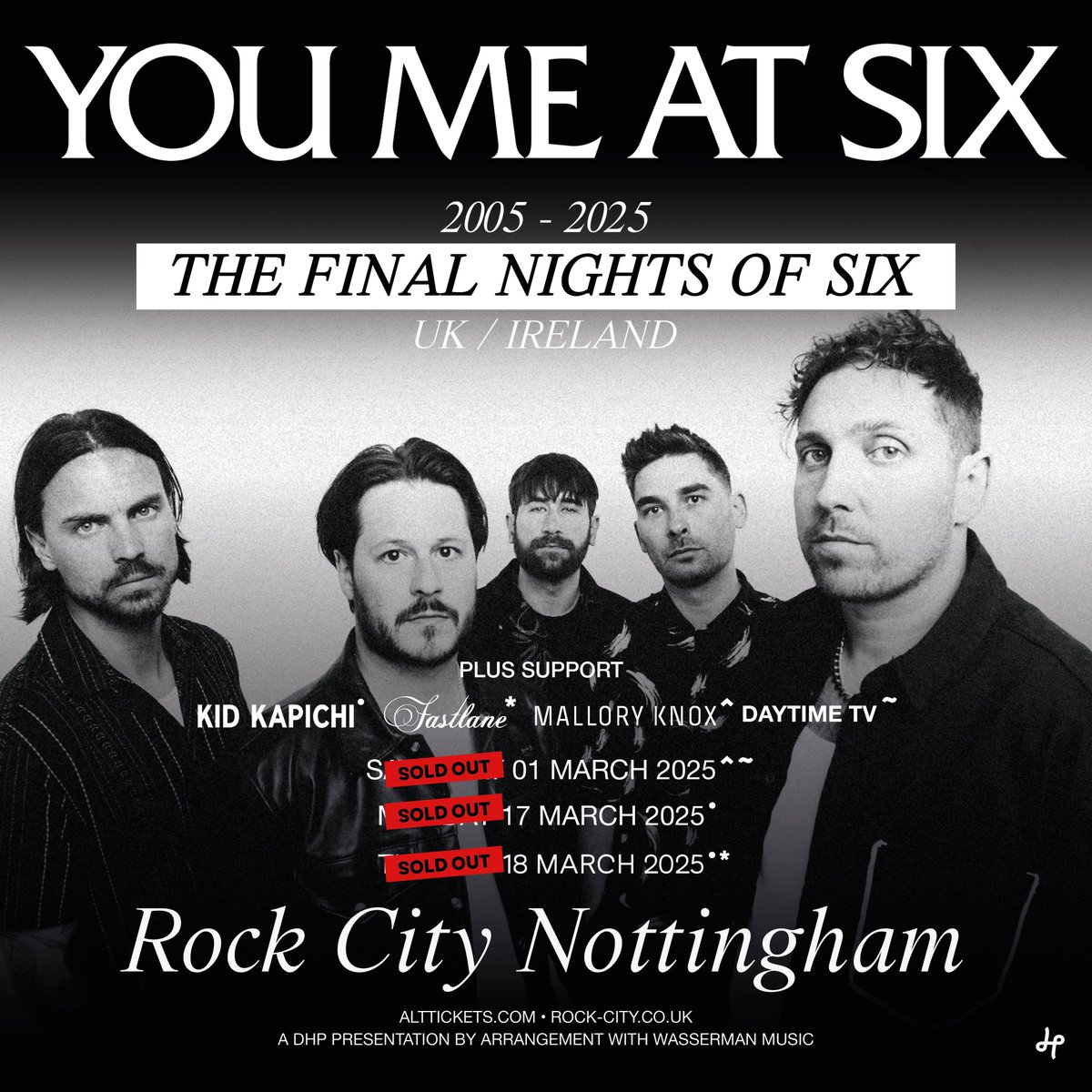 ROCK CITY (@rock_city_notts) on Twitter photo Special guests for all three of the <a href="/youmeatsix/">You Me At Six</a> nights have been confirmed as <a href="/MalloryKnoxband/">Mallory Knox</a> + <a href="/KidKapichi/">๐ฒ๐๐
๐ฒ๐๐๐๐๐๐</a> + FASTLANE + <a href="/dttvofficial/">DAYTIME TV</a> (acts vary depending on the night) in March!
๐๏ธ SOLD-OUT! Join the waitlist ๐ tinyurl.com/23t6de85 Special guests for all three of the <a href="/youmeatsix/">You Me At Six</a> nights have been confirmed as <a href="/MalloryKnoxband/">Mallory Knox</a> + <a href="/KidKapichi/">๐ฒ๐๐
๐ฒ๐๐๐๐๐๐</a> + FASTLANE + <a href="/dttvofficial/">DAYTIME TV</a> (acts vary depending on the night) in March!
๐๏ธ SOLD-OUT! Join the waitlist ๐ tinyurl.com/23t6de85