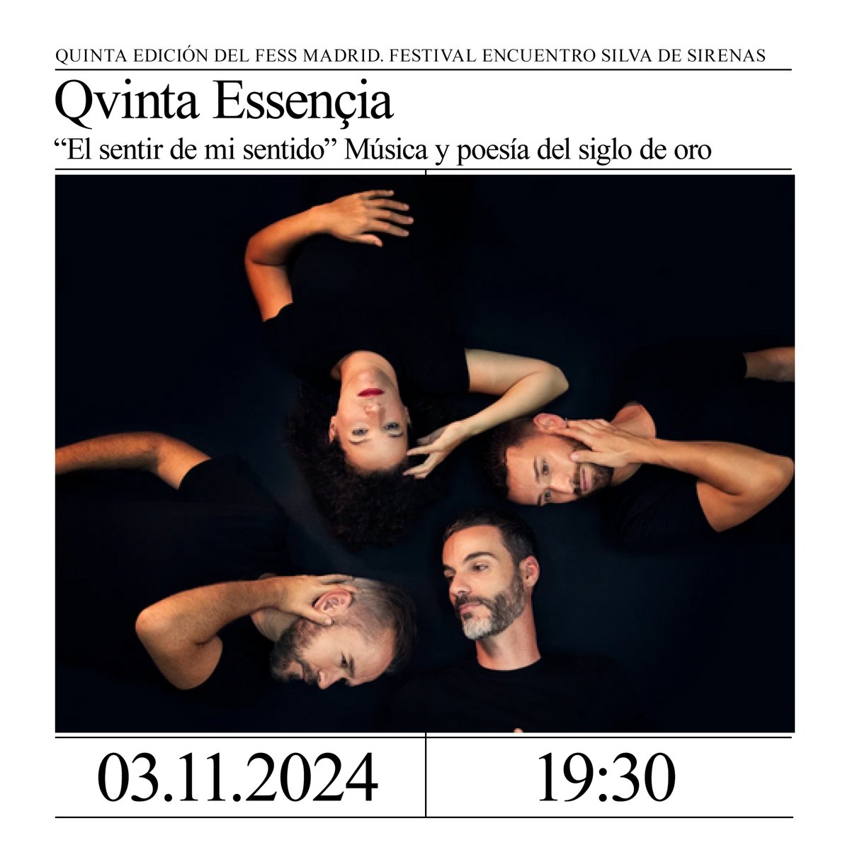 El próximo fin de semana tenemos una nueva cita con <a href="/FESSMadrid/">Festival Encuentro Silva de Sirenas Madrid</a>:

📅 02.11: #BelénVaquero y <a href="/delirivmmusica/">Delirivm Musica</a>  - "LA ARCADIA" Cantatas de cámara de Alessandro Scarlatti.

📅 03.11: #QvintaEssencia - “EL SENTIR DE MI SENTIDO”. Música y poesía del Siglo de Oro.