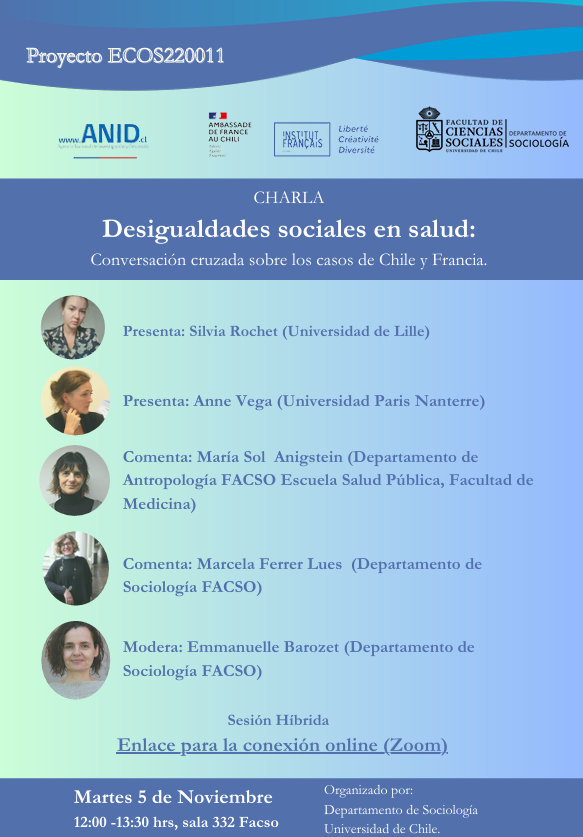 Emmanuelle Barozet (@emmanuellebaro3) on Twitter photo Este martes 5 de noviembre a las 12:00 en FACSO👇🏽 <a href="/facsouchile/">Ciencias Sociales</a> <a href="/CentroCOES/">COES</a> <a href="/institutfran/">Instituto Francés de Chile</a> <a href="/ANID_Chile/">Agencia Nacional de Investigación y Desarrollo</a> <a href="/SainsaulieuIvan/">Ivan sainsaulieu</a>. Aquí el enlace si no pueden venir:   uchile.zoom.us/j/96591810853?… Este martes 5 de noviembre a las 12:00 en FACSO👇🏽 <a href="/facsouchile/">Ciencias Sociales</a> <a href="/CentroCOES/">COES</a> <a href="/institutfran/">Instituto Francés de Chile</a> <a href="/ANID_Chile/">Agencia Nacional de Investigación y Desarrollo</a> <a href="/SainsaulieuIvan/">Ivan sainsaulieu</a>. Aquí el enlace si no pueden venir:   uchile.zoom.us/j/96591810853?…
