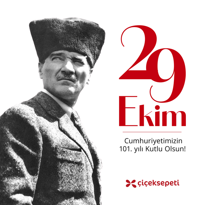 Cumhuriyetimizin 101. yılı kutlu olsun! 🌟 Atatürk'ün bize bıraktığı bu değerli mirası her gün onurla taşıyoruz. 🇹🇷