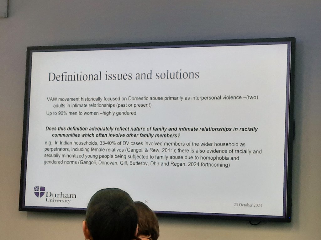 Katy Brookfield (@katy_brookfield) on Twitter photo Now hearing from <a href="/Geetanj51336779/">Professor Geetanjali Gangoli</a> on racially minoritised women's experiences of domestic abuse. Racially minoritised women more likely to experience police involvement but less likely to get 'justice' through the CJS #ADA2024 Now hearing from <a href="/Geetanj51336779/">Professor Geetanjali Gangoli</a> on racially minoritised women's experiences of domestic abuse. Racially minoritised women more likely to experience police involvement but less likely to get 'justice' through the CJS #ADA2024