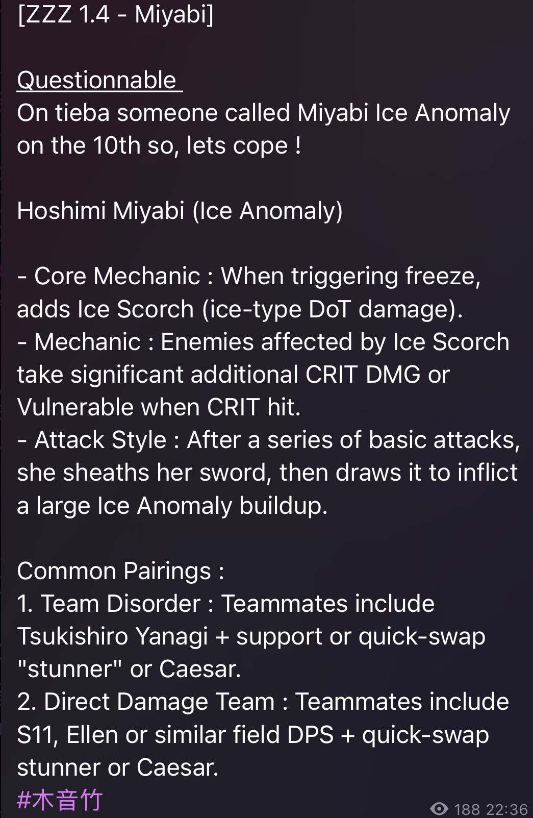 daily miyabi on X: “some QUESTIONABLE zzz leaks about miyabis 