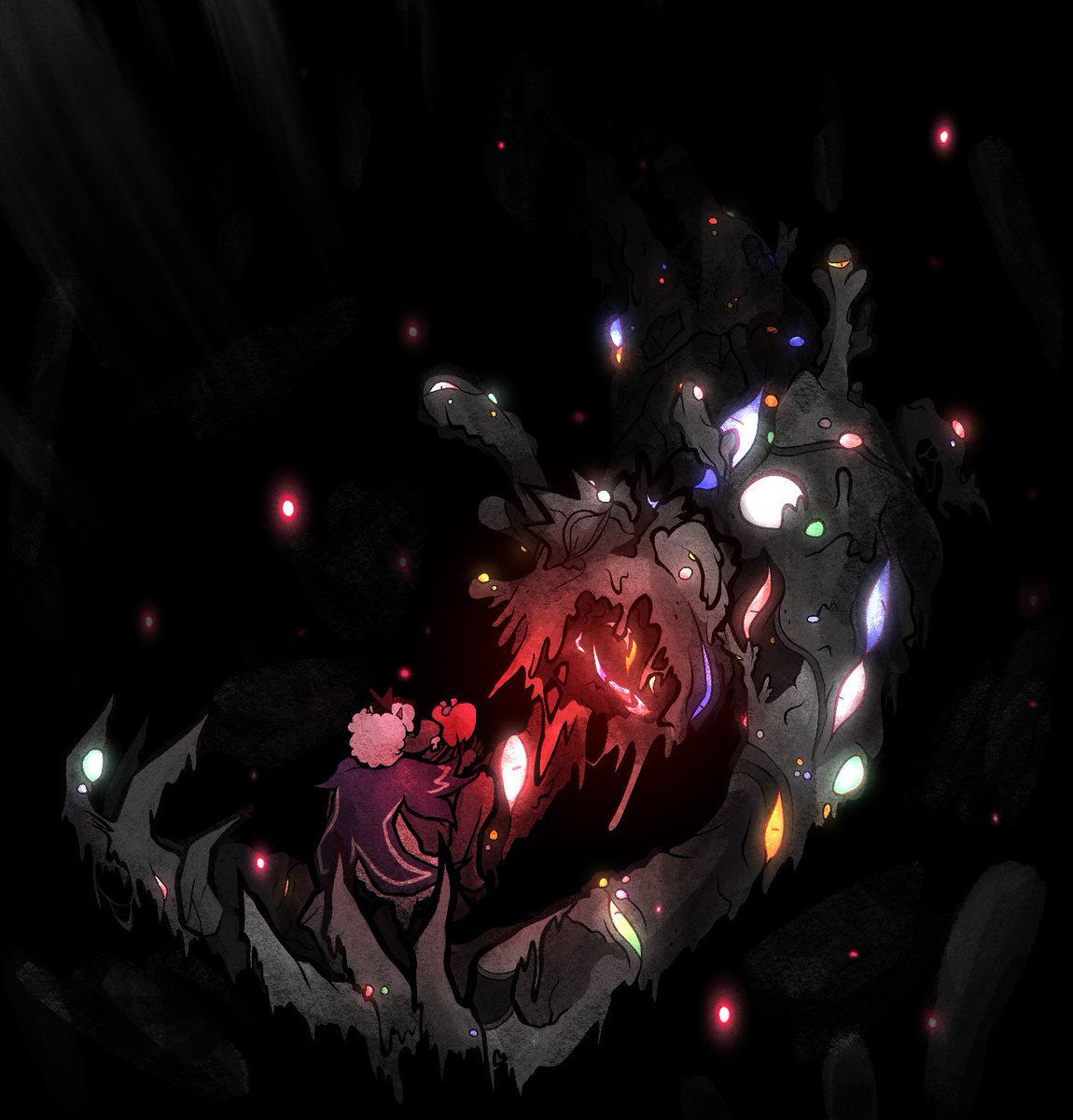 // body horror , gore (but only very slightly)
cotltober day 24 other side

if the fanatics hands are wrong i dont know what to tell you someone took down the image of their hand on the wiki 
and blah blah already have all lore cant get ref image right away