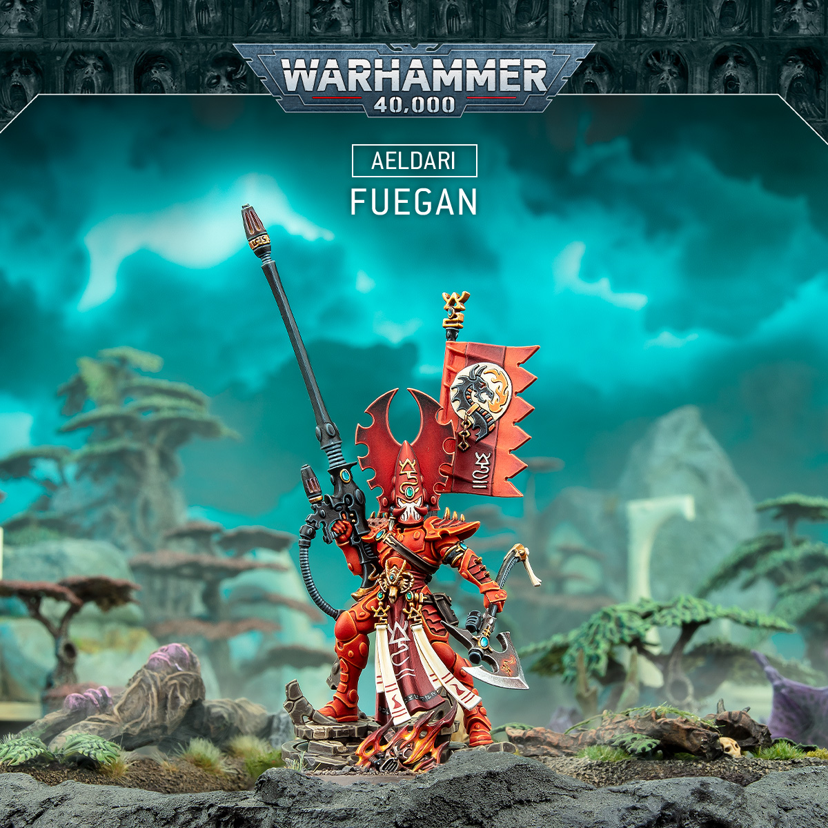 Fuegan has emerged from the Webway to bring fiery retribution to the enemies of the Aeldari!

Take a closer look at the Phoenix Lord's new miniature: ow.ly/L9v450TTmwU

#WarhammerCommunity