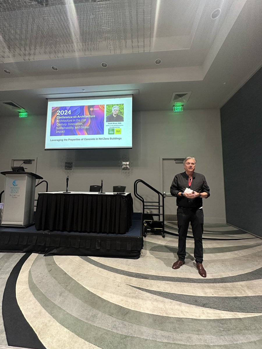 ALConcreteAssoc's tweet image. Frank Mruk, senior director for Building Innovations, gave a great presentation on ‘Leveraging the Properties of Concrete in Net Zero Buildings’ at the AIA fall convention held last weekend in Gulf Shores. The ACIA helped sponsor the event, including the guest speaker.