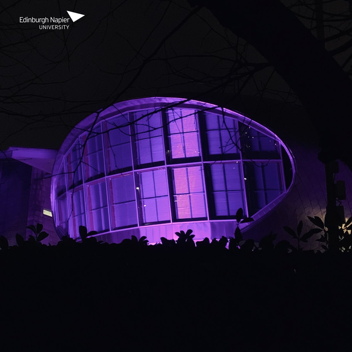 EdinburghNapier's tweet photo. 💜 | Tonight, our Craiglockhart campus will be #LightingUpInPurpleForPoTSUK!

Learn more about Postural Tachycardia Syndrome and how to manage it ➡️ https://t.co/zbpTPLW5rJ

#PoTSUK | #TakeAStandForPoTS | #PoTSAwarenessDay https://t.co/bzLhx2huyj