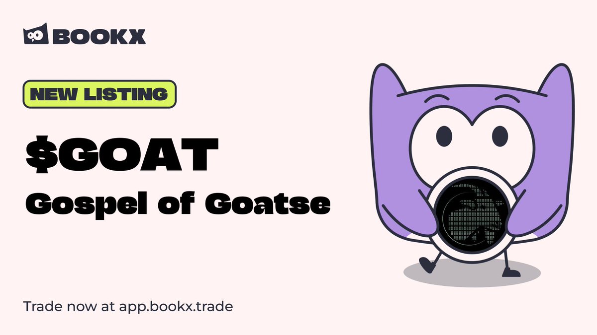 BookX_Trade's tweet photo. Who is the GOAT of AI-agent memecoin?

It's @gospelofgoatse 🐐

$GOAT is now trading on BookX with up to 5x leverage.

Will $GOAT reach $1 billion market cap? 📈 or 📉 https://t.co/VUzi7gLNGj