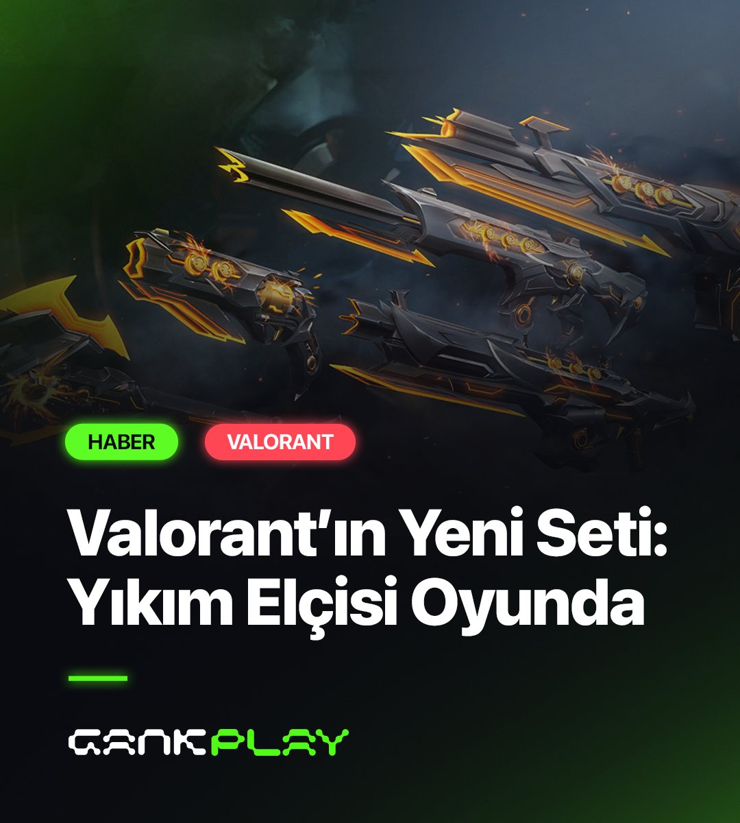 🔥 YIKIM ELÇİSİ SKİN SETİ GELDİ! 🔥

VALORANT’ın en yeni Yıkım Elçisi seti artık oyunda! 😎

💥 En uygun fiyata VP'ler GankPlay'de!

🔗 gankplay.com/valorant-point…