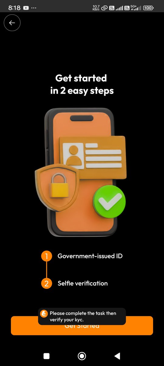 vk8460565's tweet photo. @ultraproex Witch task I do to complete kyc process https://t.co/ApTRnwPEXL