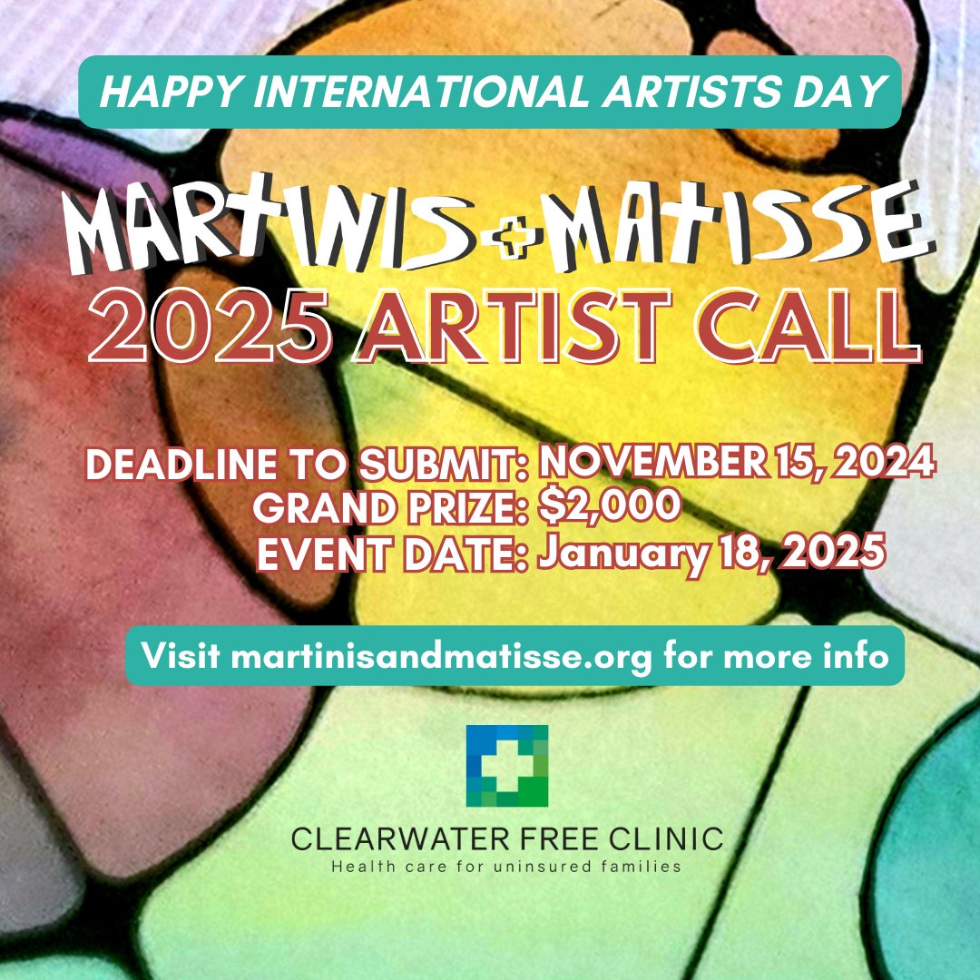 Happy #InternationalArtistsDay! 🎨✨ Today the Clinic celebrates the creativity and passion that artists bring to the world. That is what makes our annual fundraiser, Martinis + Matisse, so special.

Submit your art today! ➡️bit.ly/ArtSubmission2…