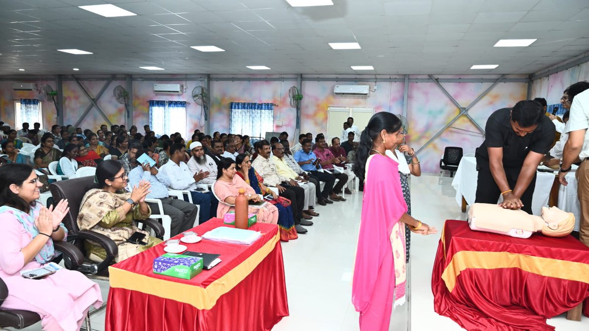 Learnt and re learnt Basic Life Support(BLS) techniques at work today with Narayanpet district officers and staff.
Thanks to the BLS Team who travelled all the way from Delhi on our request!
<a href="/collector_nrpt/">Collector Narayanpet</a> <a href="/CPRO_TGCM/">CPRO to CM / Telangana</a> 
#narayanpetlife