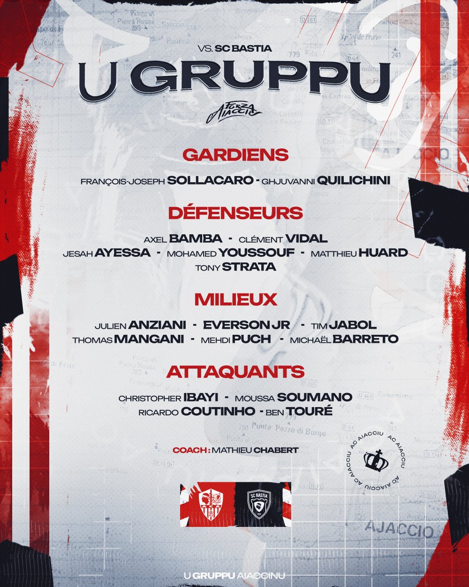 𝐒’𝐚𝐯𝐯𝐢𝐜𝐢𝐧𝐚 𝐚 𝐛𝐚𝐭𝐭𝐚𝐠𝐥𝐢𝐚 ! ⚔️

Le groupe acéistes pour affronter le <a href="/SCBastia/">SC Bastia</a> demain est prêt ❤️‍🔥

#ForzaAiacciu #ACASCB