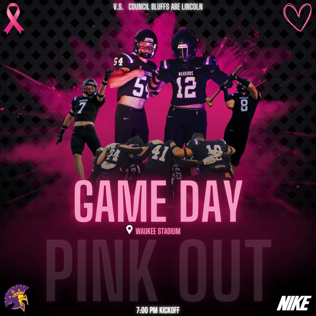 🤪GAMEDAYYYYYYYYYYY🤪

SHOW OUT TONIGHT FOR THE LAST REGULAR SEASON GAME OF THE YEAR AND SENIOR NIGHT FOR THA FELLAS😢 #iloveboobies 

🆚: CBAL???🤷‍♂️

⏰: 7:00pm

📍: Waukee Stadium

🩷PINK OUT🩷