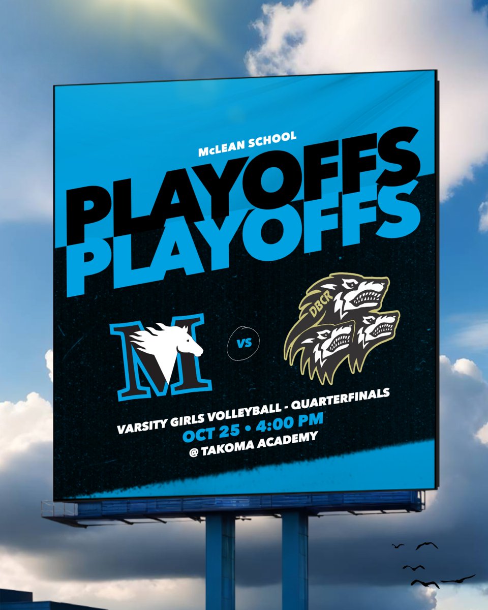 PVAC PLAYOFFS -- Best of luck to our Varsity Girls Volleyball team today, as they take on Don Bosco Cristo Rey in a Quarterfinal matchup @ Takoma Academy.

Go Mustangs! #McLeanSchool
