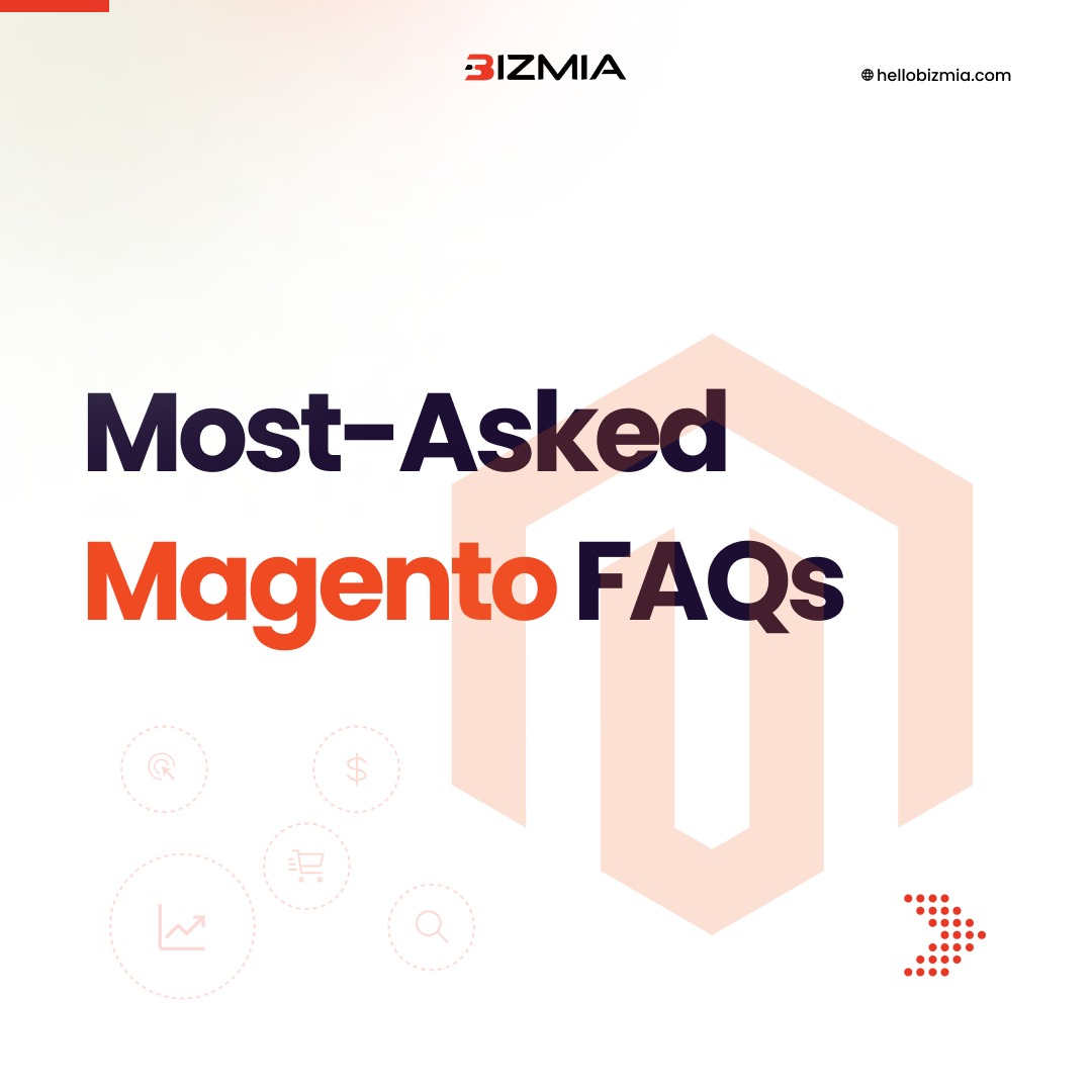 bizzmiallc's tweet image. Got Magento Questions? We&apos;ve Got Answers! 
Whether you&apos;re just starting with Magento or have been using it for years, we&apos;ve gathered the most frequently asked questions to help you understand the platform.
#MagentoFAQs #MagentoTips #bizmia #eCommerceSolutions