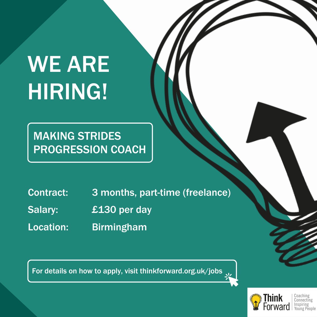We have an exciting opportunity for a freelance Progression Coach to join our team in #Birmingham!

If you're passionate about and experienced in supporting young adults with learning disabilities to access employment, apply here: thinkforward.org.uk/about/jobs/

#hiring #birminghamjobs
