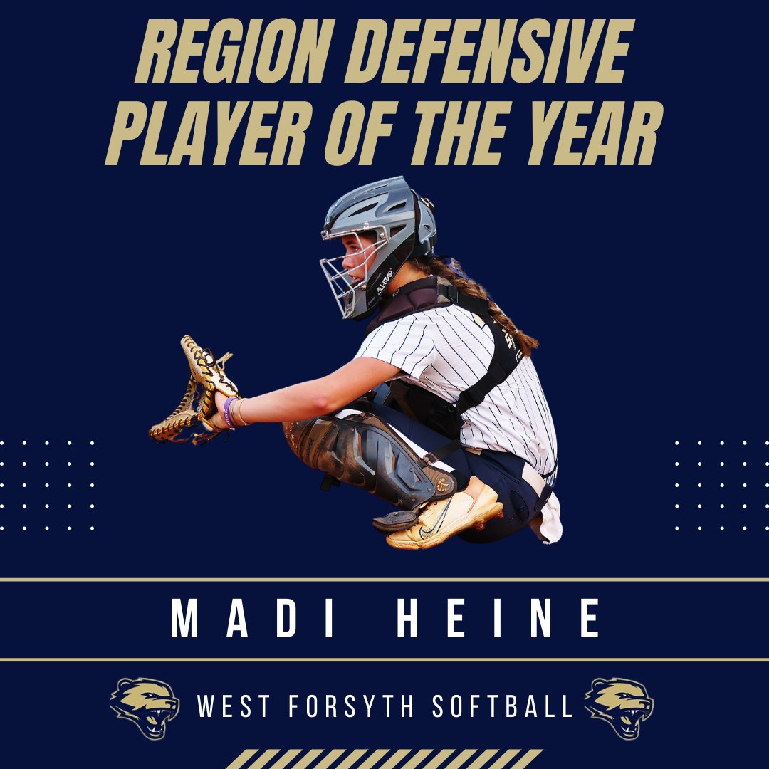 West Forsyth Softball (@westsoftball20) on Twitter photo Congratulations <a href="/madisonheine27/">MadiHeine2025</a> on being named Region Defensive Player of the Year. Madi is one of the best, if not the best, defensive catchers in the state. She has a cannon for an arm, it is known not to steal on her. Madi also had 18 hits, 7 HR, and 24 RBI in region play. Congratulations <a href="/madisonheine27/">MadiHeine2025</a> on being named Region Defensive Player of the Year. Madi is one of the best, if not the best, defensive catchers in the state. She has a cannon for an arm, it is known not to steal on her. Madi also had 18 hits, 7 HR, and 24 RBI in region play.