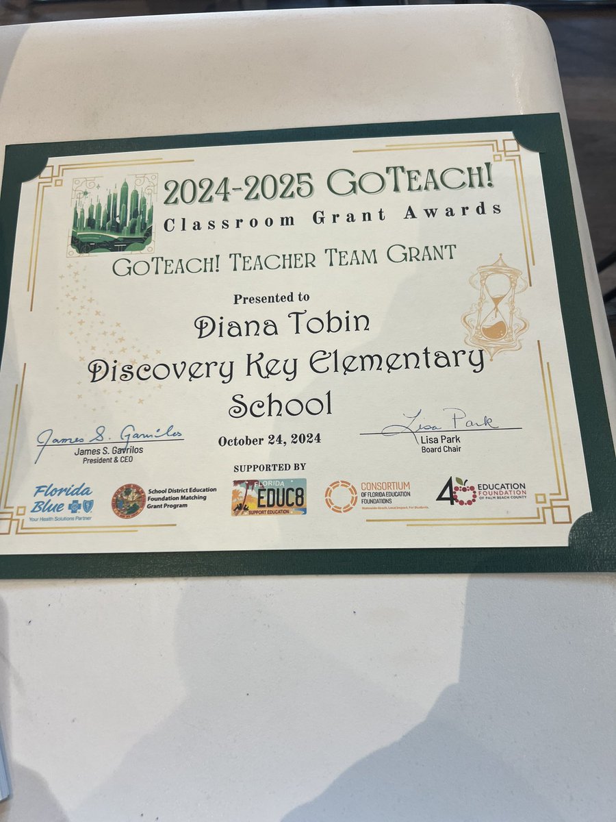 Thank you <a href="/EducationFdnPBC/">Education Foundation of Palm Beach County</a> for an amazing night! I am so grateful for the grant I was awarded! Can’t wait to see my students shine in this project!