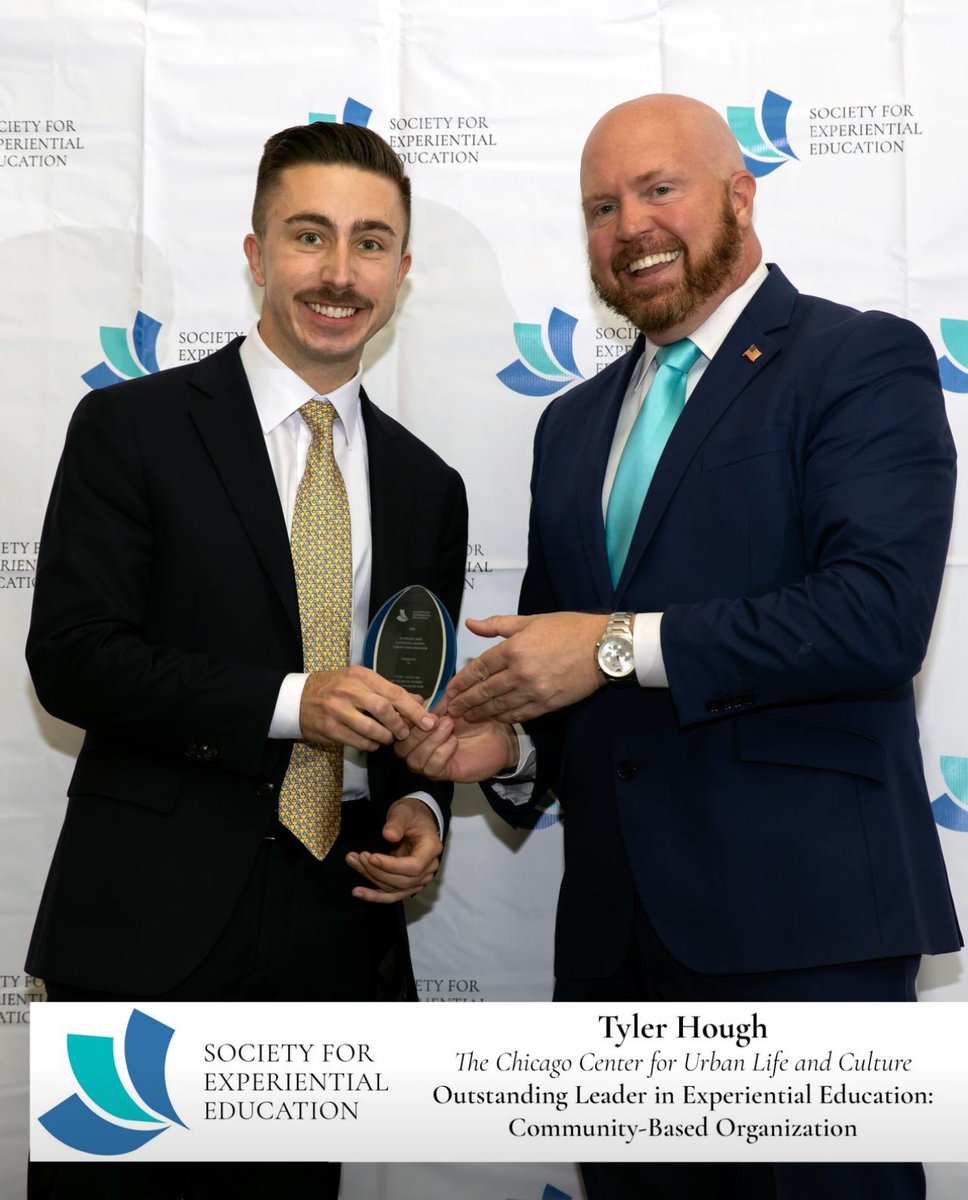 Congratulations to Tyler L. Hough who during the SEE Annual Conference was recognized with the Outstanding Experiential Education Rising Leader Award and represented The Chicago Center for Outstanding Leader in Experiential Education: Community-Based Organization.