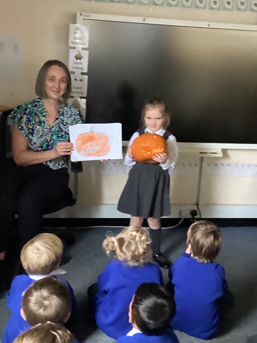 Our Reception classes held a pumpkin carving competition today. They designed their own spooky faces and the winning designs were carved on the pumpkins and taken home by the winners. Well done to the winners and everyone else who took part!🎃
