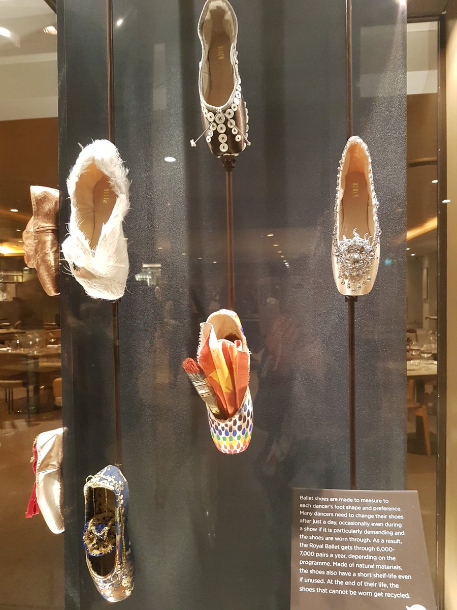 I'm still WIP with my back-stage historical novel, Dance of the Earth. At Opera House last night, loved these used ballet shoes decorated by back-stage craftspeople showcasing their work. #ballet #HistoricalFiction