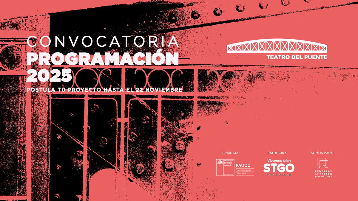 teatrodelpuente's tweet photo. 📣 CONVOCATORIA TEMPORADA TEATRAL 2025

- Postulación exclusiva para obras de carácter presencial, con funciones desde mayo de 2025.
- Plazo hasta el viernes 22 de noviembre de 2024, a las 23:59 horas.
- Postulación solo en formato digital 👇🏽

https://t.co/gNvV28GJuQ https://t.co/MEKskI3btj