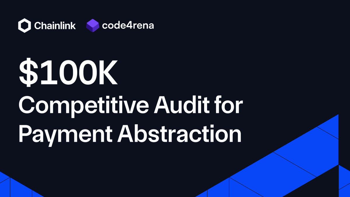 A $100K competitive audit for Payment Abstraction, a core component of the # Chainlink billing system, is launching on @code4rena on December 6. In  preparation, we have published the source code for Payment