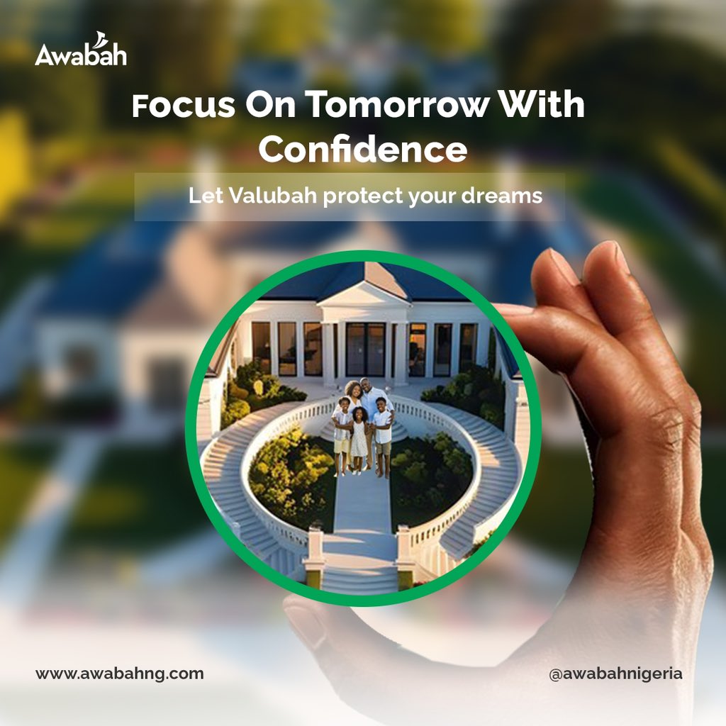 AwabahNigeria's tweet image. Your future deserves a solid and with Valubah, you’re in safe hands. 

Let us help secure the life you envision.

Visit awabahng.com or download the Awabah app from Apple or Playstore to get started.

#Awabah #securedfuture