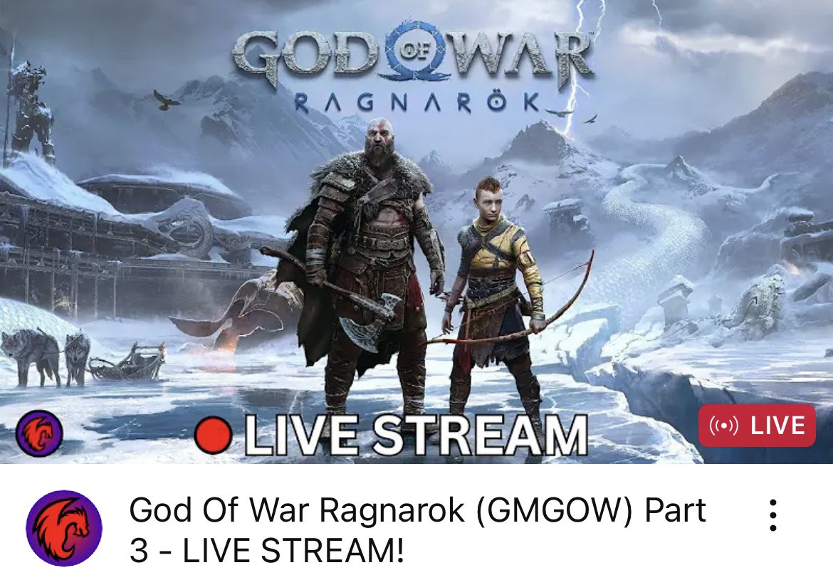 youtube.com/live/mIm0IwvfG…

Join me now for a live stream of #GodofWarRagnarok <a href="/YouTubeCreators/">YouTube Creators</a> <a href="/YouTube/">YouTube</a> <a href="/PlayStation/">PlayStation</a> #PS5