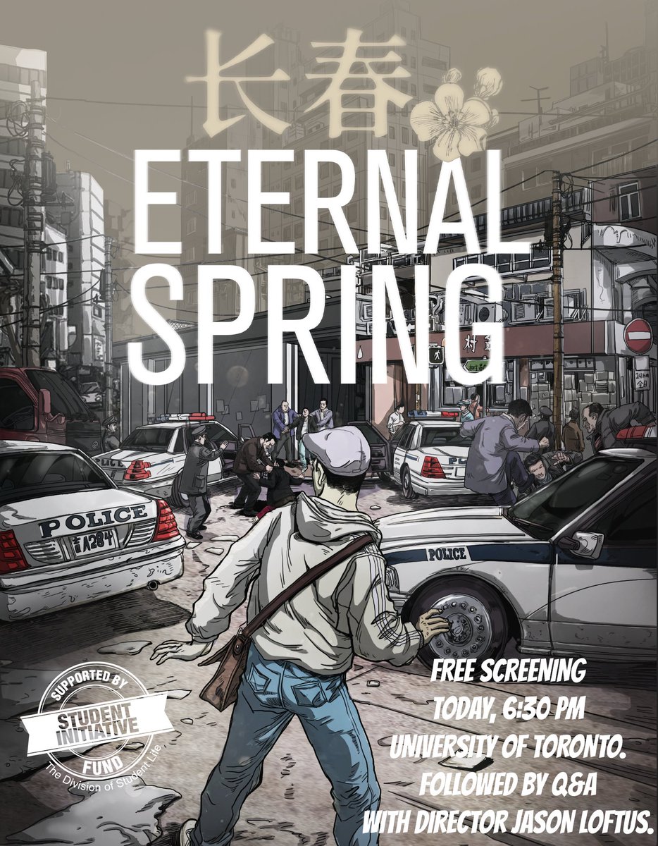 Join us for a special screening of Eternal Spring at the University of Toronto, organized by the Humanity Club! 
Friday, October 25 at 6:30pm. Stay after for a Q&amp;A with Director Jason Loftus! Don’t miss this chance.Get your tickets here: loom.ly/ozyahVM