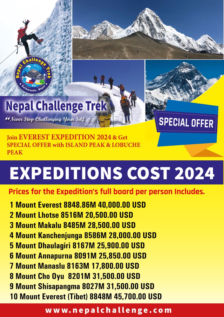 ChallengeTrek's tweet photo. #expeditionscost2024 #nepalchallengetrek #bookingopen https://t.co/I7rvD2UkOD