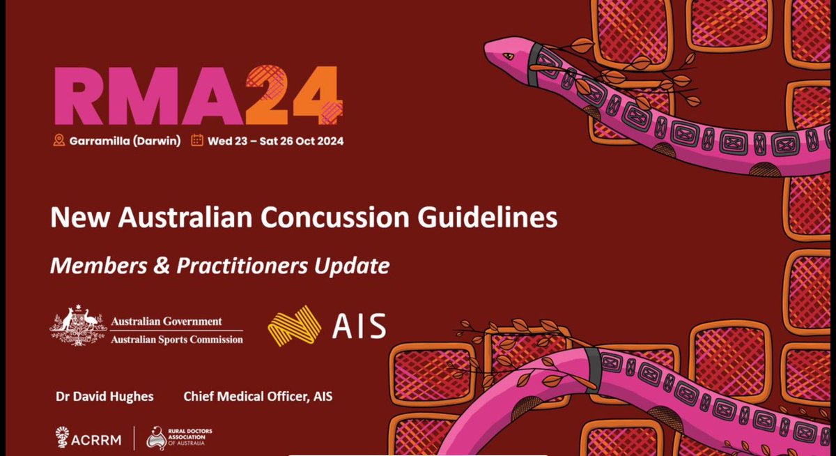 Dr David Hughes AM (@drdavid_hughes) on Twitter photo I thoroughly enjoyed the opportunity to present and discuss the <a href="/theAIS/">Australian Institute of Sport</a> 2024 #concussion guidelines with colleagues from <a href="/ACRRM/">ACRRM</a> and <a href="/RuralDoctorsAus/">RDAA</a> at #RMA24 “If in doubt, sit them out” <a href="/ACSEP_/">ACSEP</a> <a href="/SMA_News/">Sports Medicine Australia</a> <a href="/apaphysio/">Australian Physiotherapy Association</a> <a href="/ama_media/">AMA Media</a> I thoroughly enjoyed the opportunity to present and discuss the <a href="/theAIS/">Australian Institute of Sport</a> 2024 #concussion guidelines with colleagues from <a href="/ACRRM/">ACRRM</a> and <a href="/RuralDoctorsAus/">RDAA</a> at #RMA24 “If in doubt, sit them out” <a href="/ACSEP_/">ACSEP</a> <a href="/SMA_News/">Sports Medicine Australia</a> <a href="/apaphysio/">Australian Physiotherapy Association</a> <a href="/ama_media/">AMA Media</a>