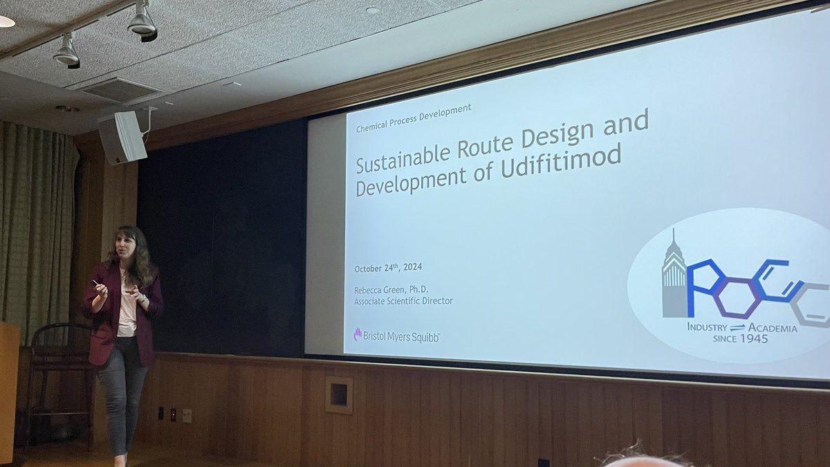 POCC_Chem's tweet image. Phenomenal talk from @bmsnews process icon @rebeccois ! An incredible story on the exciting development of the process route for Udifitimod. Highlighting BMS’s exciting base metal catalysis capabilities!
